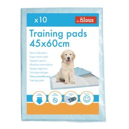 LES FILOUS 45x60cm absorbční podložky pro štěňata s nálepkou na 4 rohy + speciální neutralizační vlákniny 10ks