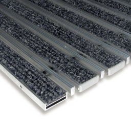 Textilní hliníková kartáčová vstupní rohož FLOMA Alu Low Extra - 60 x 90 x 1 cm