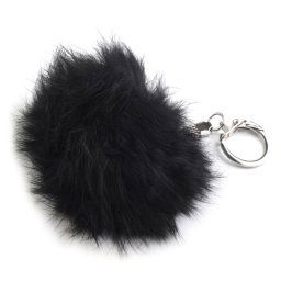 V&V Přívěšek - kožešinová bambulka 7 cm - černá barva