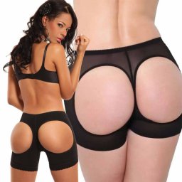 XBRA Push up tvarovací kalhotky Brazilian Butt Hip Black - XXL