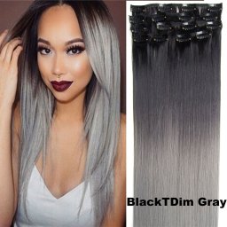 Girlshow Clip in sada OMBRE rovná - odstín Black T Dim Gray