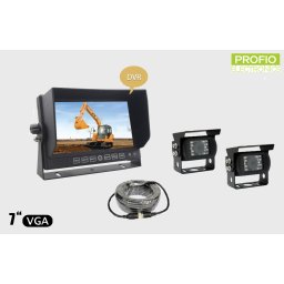 Parkovací a couvací DVR set 7 "LCD monitor s nahráváním + 2x voděodolná kamera s úhlem 150 °