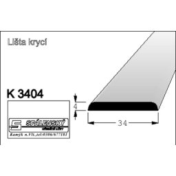 lišta K3404 nastav.smrk 2000 mm