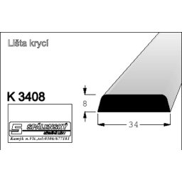 lišta K3408 nastav.smrk 2000 mm