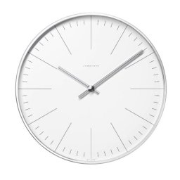 KLEIN & MORE Designové nástěnné hodiny White wall clock with lines Max Bill