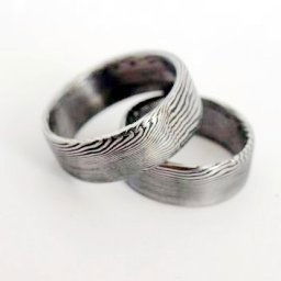 Snubní prsteny kovaná nerezová ocel damasteel DA-1008