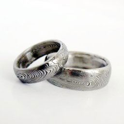 Snubní prsteny kovaná nerezová ocel damasteel DA-1009