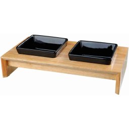 Set keramických misek PRO PSY A VELKÉ KOČKY v dřevěném stojánku 2x0,4 l, 13 cm