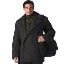 kabát zimní ROTHCO - PEA COAT- BLACK - 7877
