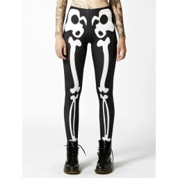 kalhoty dámské (legíny) DISTURBIA - Bones - Black/White - DIS429