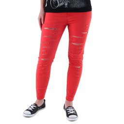 kalhoty dámské VANS - High Rise Back Zip Flame - Scarlet - V2ZWH8Q