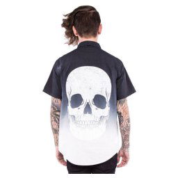 košile pánská IRON FIST - Death Breath - Dip Dyed - Black/White - IFM004003