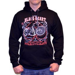 mikina pánská BLACK HEART - FLAME CHOPPER - BLACK - 003-0030-BLK