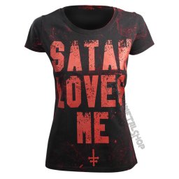 tričko dámské AMENOMEN - SATAN LOVES ME - OMEN057DA ALLPRINT RED