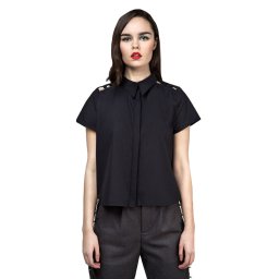 košile dámská DISTURBIA - Abstract Crop - Black - SS1824B