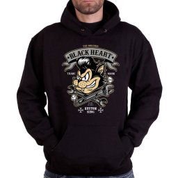 mikina pánská BLACK HEART - KUSTOM KING - BLACK - 003-0059-BLK