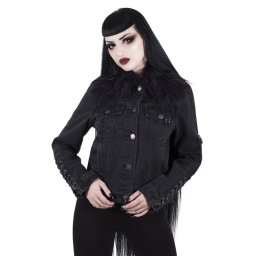 bunda dámská KILLSTAR - Dark Daze - Denim - BLACK - KSRA000411