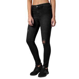 kalhoty dámské URBAN CLASSICS - High Waist - black washed - TB1539