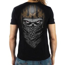 tričko pánské LETHAL THREAT - PREMIUM SKULL BANDANA - BLACK - VV40141