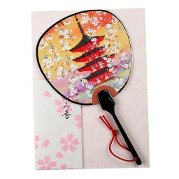 Parfémovaná japonská pohlednice Vějíř Červená pagoda
