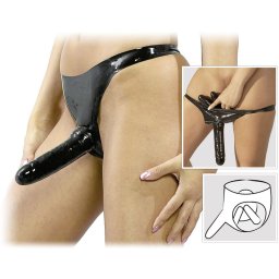 SCALA TROJITÝ LATEXOVÝ STRAP-ON PRO PÁRY - STIMULUJE TŘI DÍRKY SOUČASNĚ - 78670391