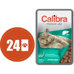 Calibra Cat Sterilised játra v omáčce MULTIPACK - kapsička 24x100 g
