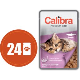 Calibra Cat Kitten losos v omáčce MULTIPACK - kapsička 24x100 g