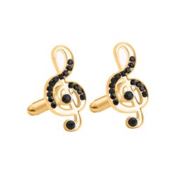 Manžetové knoflíčky houslový klíč gold