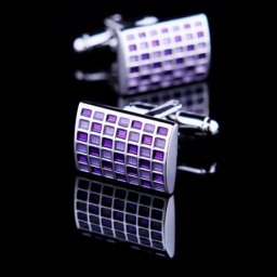 Manžetové knoflíčky Purpurová šachovnice