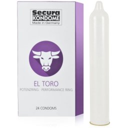 SECURA EL TORO - KONDOMY S KROUŽKEM POSILUJÍCÍM EREKCI 24 KS - 78006074