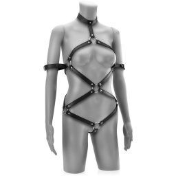 SCALA KOŽENÉ BODY SVAZUJÍCÍ RUCE POPRUH POSTROJ BDSM S OBOJKEM - 79813798