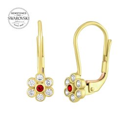 SILVEGO zlaté náušnice s přírodními topazy Swarovski® Gemstones