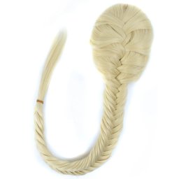 Girlshow Rybí, pletený cop k nasazení 50 cm - 613 (beach blond)
