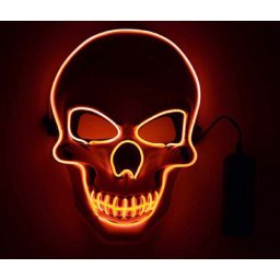 LED blikající maska na obličej SKULL - červená