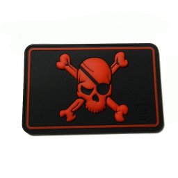 JACKETS TO GO nášivka PIRÁT /LEBKA/ plast ČERNÁ/ČERVENÁ