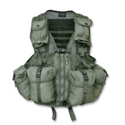 MIL-TEC vesta taktická MODULAR SYSTEM s 8 kapsami ZELENÁ