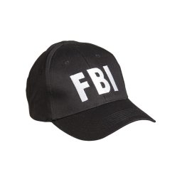 MIL-TEC čepice baseball s nápisem 'FBI' bíle vyšitý ČERNÁ