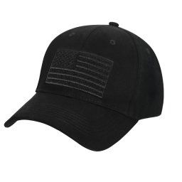 ROTHCO čepice baseball US velcro vlajka ČERNÁ