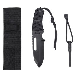 Nůž PARACORD ROTHCO s pevnou čepelí + křesadlo
