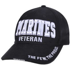 ROTHCO čepice DELUXE 3D MARINES VETERAN baseball ČERNÁ