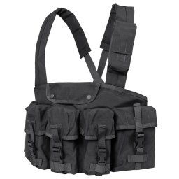 CONDOR OUTDOOR vesta taktická CHEST RIG 7 kapes ČERNÁ