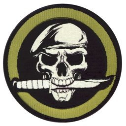 ROTHCO nášivka MILITARY SKULL WITH KNIFE velcro 8 cm