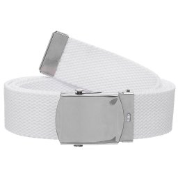 MFH opasek s kovovou stříbrnou přezkou 30 mm BÍLÝ