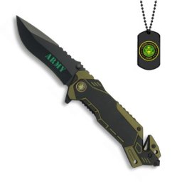 Albainox nůž zavírací ARMY + pouzdro + DOG TAG