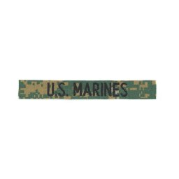 MILITARY RANGE nášivka "U.S. MARINES" černá nit MARPAT WOODLAND