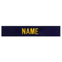 MILITARY RANGE nášivka jmenovka 3x "NAME" zlatá niť MODRÁ