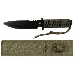 FOX Outdoor nůž s pevnou čepelí provazová rukojeť ČERNÝ