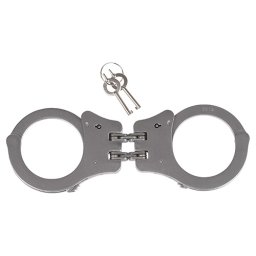 MIL-TEC pouta policejní DOUBLE LOCK pevná STŘÍBRNÁ