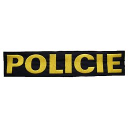 NAVYS nášivka POLICIE velká ČERNÁ se žlutou nití