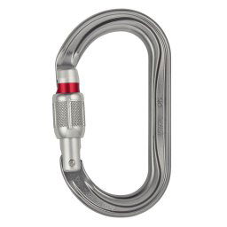 PETZL karabina OK s pojistkou SCREW-LOCK STŘÍBRNÁ